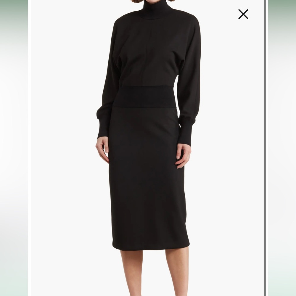 Theory NWT Black Longsleeve Turtleneck Dress M